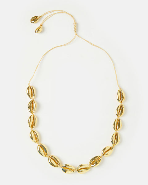 Gold cowrie online shell choker