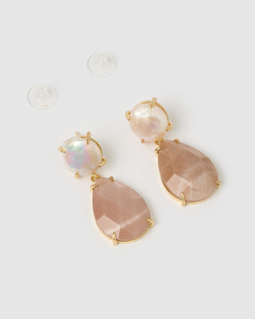 Miz Casa & Co Rey Earrings in Smokey Quartz Gold