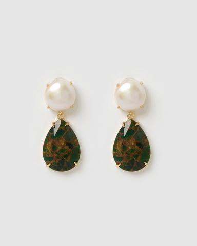 Miz Casa & Co Charlie Drop Pearl Embellished Earrings Pearl