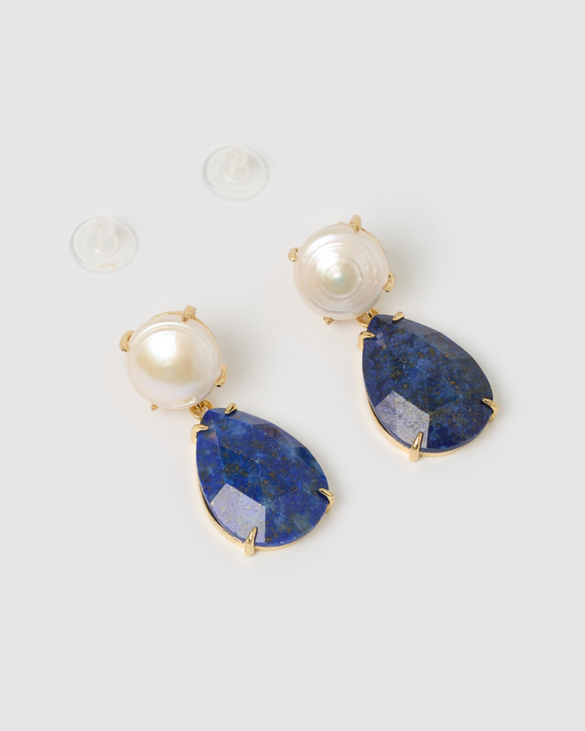 Miz Casa & Co Rey Earrings in Blue Gold