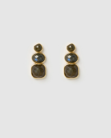 Miz Casa & Co Meira Earrings in Rose Quartz Gold