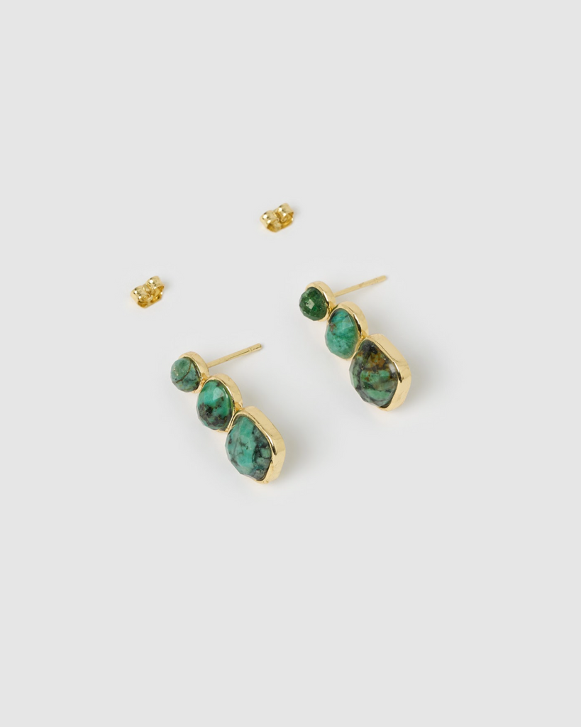 Miz Casa & Co Lux Stud Earrings Malachite