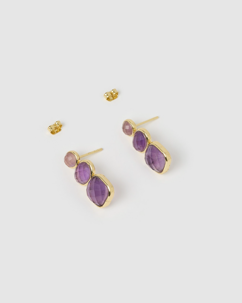 Miz Casa & Co Lux Stud Earrings Amethyst