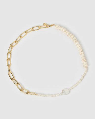 Miz Casa & Co Forever After Necklace Gold Pearl