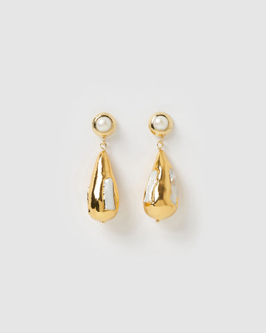 Miz Casa & Co Celeste Earrings Amethyst Gold