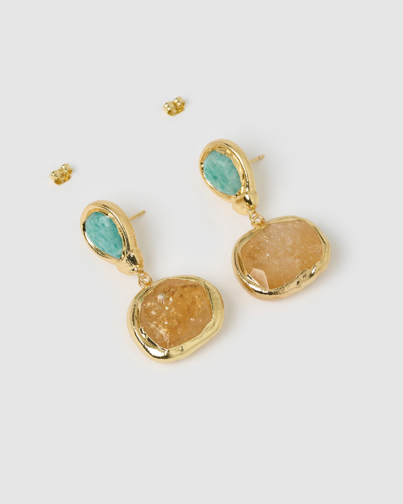 Miz Casa & Co Meira Earrings in Citrine Jade