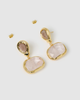 Miz Casa & Co Meira Earrings in Rose Quartz Gold