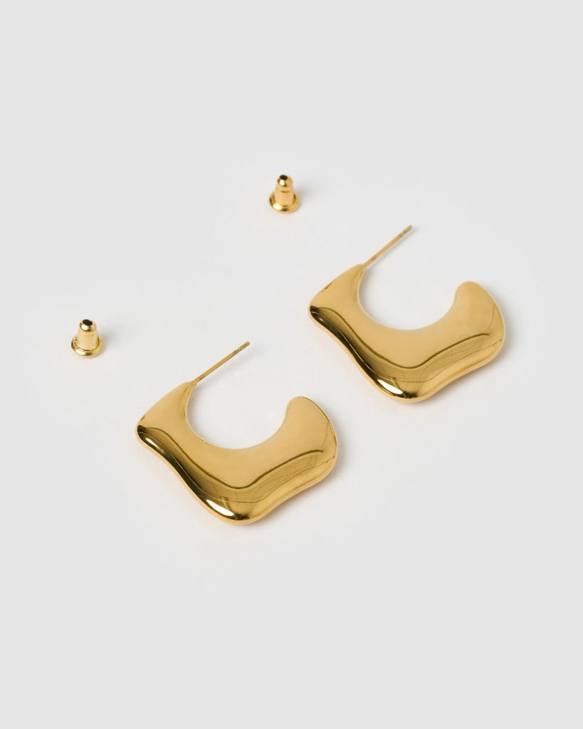 Miz Casa & Co Naomi Hoop Earrings Gold