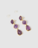 Miz Casa & Co Paloma Earrings Amethyst Gold