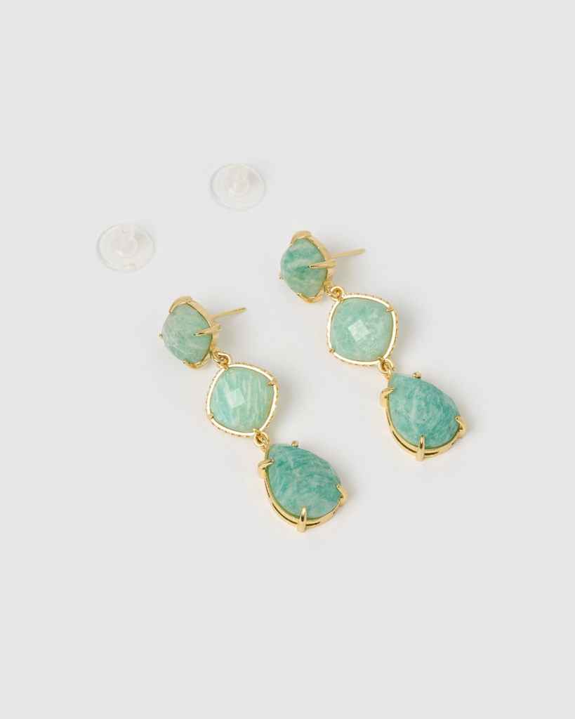 Miz Casa & Co Paloma Earrings Jade Gold