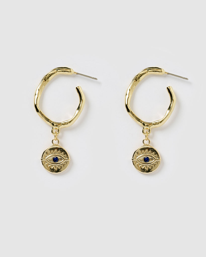 JEWELRY  Earrings  Gold Evil Eye Hoop Earrings Minimal  Christina  Christi Handmade Products