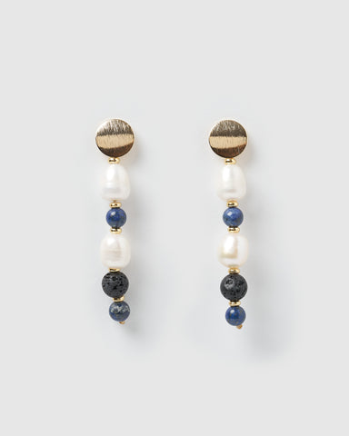 Miz Casa & Co Juliet Earrings Gold Blue Lapis