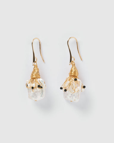 Miz Casa & Co Luciana Huggie Earrings Gold Clear