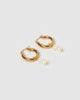 Miz Casa & Co Ines Hoop Earrings Gold Pearl