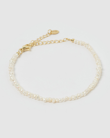 Miz Casa & Co Time Keeper Bracelet Gold Pearl